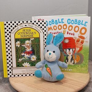 3pc Childrens Book Bundle Peter Cottontail Easter Reading Novelty